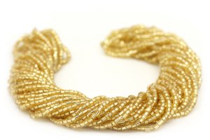 Preciosa Ornela Two-Cut Straw Gold Silver Lined Beads