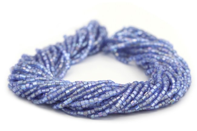 Preciosa Ornela Two-Cut Light Sapphire Rainbow Silver Lined Beads
