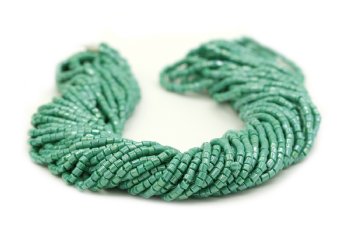Preciosa Ornela Two-Cut Opaque Green Luster Beads