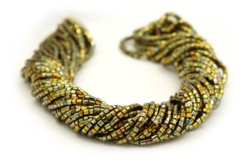 Preciosa Ornela Two-Cut Metallic Gold Iris Beads
