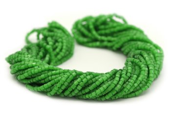 Preciosa Ornela Two-Cut Green Satin Beads