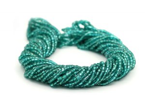 Preciosa Ornela Two-Cut Aqua Green Silver Lined Beads