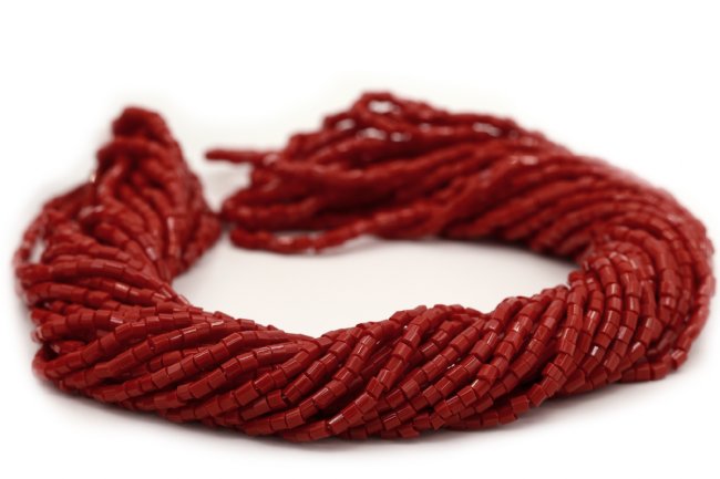 Preciosa Ornela Two-Cut Opaque Dark Red Beads