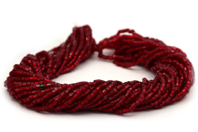 Preciosa Ornela Two-Cut Siam Ruby Silver Lined Beads