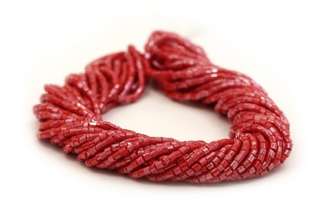 Preciosa Ornela Two-Cut Opaque Red Luster Beads