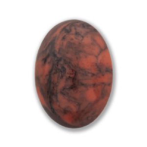 GEMATRIX LUCITE 25x18mm Oval WESTERN CORAL FLAT BACK CABOCHON